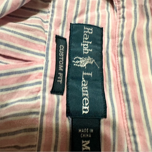 Medium Pink Blue pinstripe polo Ralph Lauren - Picture 2 of 2
